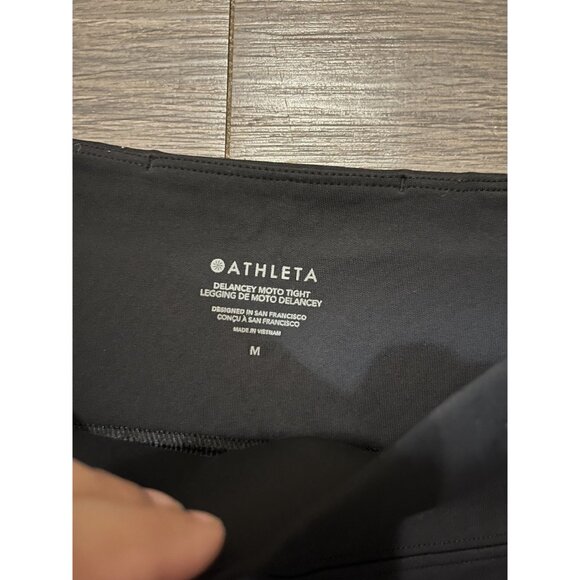 Womens Athleta Delancey Moto Ankle Zip High rise Leggings size medium Athleisure - Picture 3 of 7